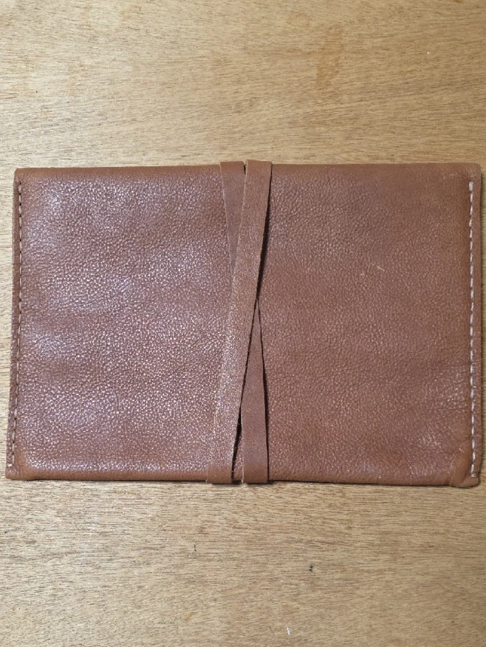 Tox Leather Handmade Goods Classic Brown Leather Envelope Clutch